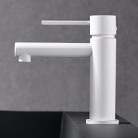 Grifo De Lavabo Blanco Imex Milos Stick Monomando